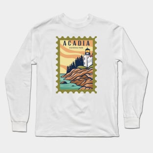 Acadia National Park Stamp Long Sleeve T-Shirt